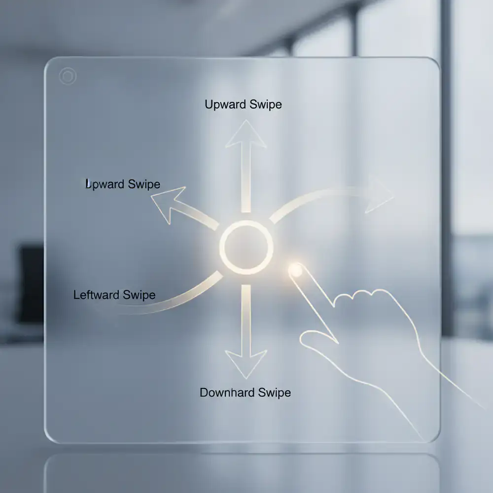 Diagram showing four directional swipe movements