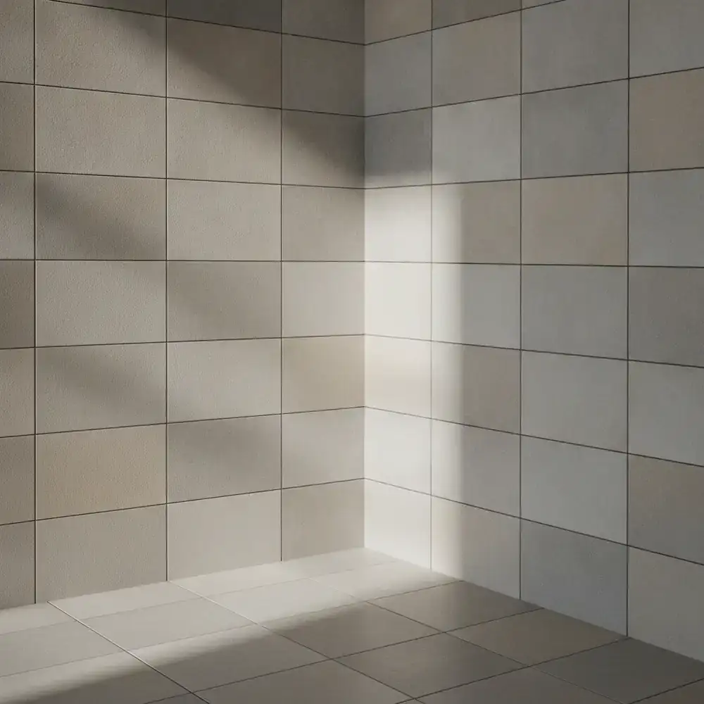 Visual of tiles structured sequentially towards a corner